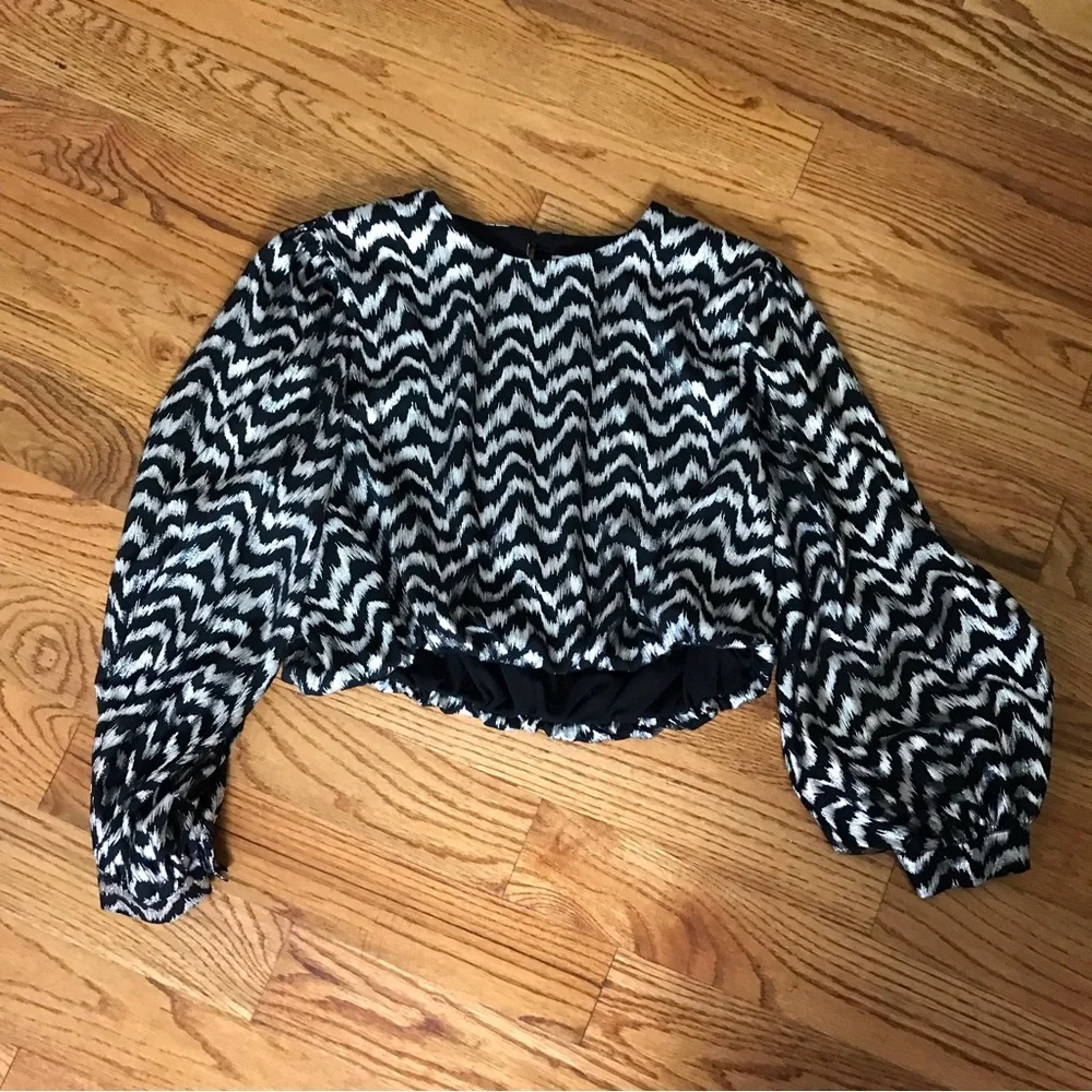 Zara Black/Silver Top/Skirt Set NWT - Picture 9 of 9